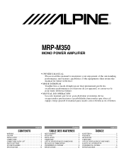 Alpine MRP-M350 User Manual