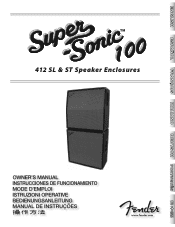 Fender Super-Sonic 100 412 SL and ST Owners Manual
