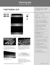 Frigidaire FGET3066UF Product Specifications Sheet