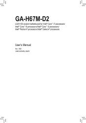 Gigabyte GA-H67M-D2 Manual