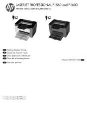HP LaserJet Pro P1606 HP LaserJet P1560 and P1600 Printer series - Getting Started Guide