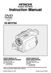 Hitachi DZ-MV270A Owners Guide