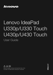 Lenovo U430 Touch Laptop User Guide - IdeaPad U330p, U330 Touch, U430p, U430 Touch