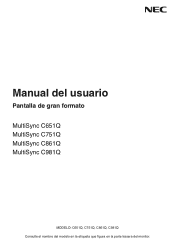 NEC C751Q-AVT2 Users Manual - Spanish