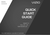 Vizio M3D650SV M3D650SV Quick Start Guide