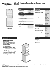 Whirlpool WETLV27H Specification Sheet