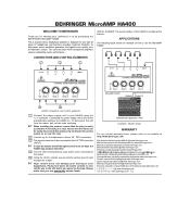 Behringer MICROAMP HA400 Manual