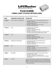 LiftMaster TLS1CARD Owners Manual - English