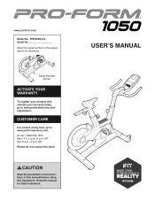 ProForm 1050 Bike English Manual