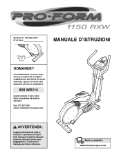 ProForm 1150 Rxw Italian Manual