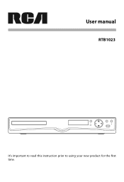 RCA RTB1023 RTB1023 Product Manual