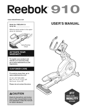 Reebok 910 Elliptical English Manual