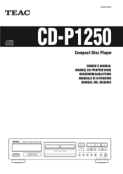 TEAC CD-P1250 Owners Manual