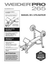 Weider Be Pro 265 Bench Frc Manual