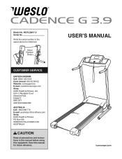 Weslo Cadence G 3.9 Instruction Manual