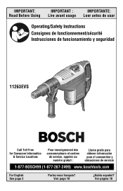 Bosch 11263EVS Operating Instructions