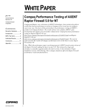 Compaq ProSignia 200 Compaq Performance Testing of AXENT Raptor Firewall 5.0 for NT