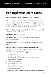 Fujitsu T2020 T2020 Port Replicator User's Guide