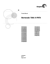 Seagate Barracuda Barracuda 7200.10 PATA Product Manual