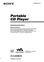 Sony D-CJ506CK Operating Instructions  (primary manual)