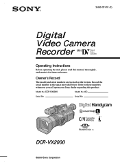 Sony DCRVX2000 Operating Instructions