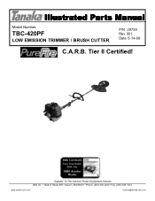 Tanaka TBC-420PF Parts List