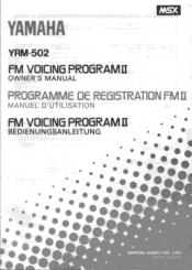 Yamaha YRM-502 YRM-502 Owners Manual Image