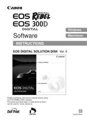 Canon Digital Rebel Software Instructions EOS DSD Ver.6