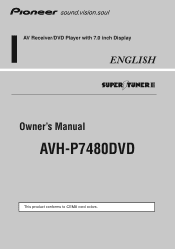 Pioneer AVH-P7480DVD Owner's Manual