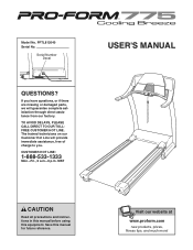 ProForm 775treadmill English Manual