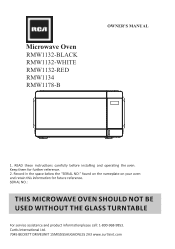 RCA RMW1178-B English Manual