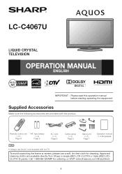 Sharp LC-C4067UN LC-C4067UN Operation Manual