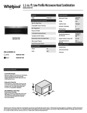 Whirlpool WML55011H Specification Sheet