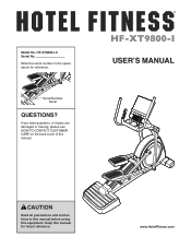 HealthRider Hotel Fitness Xt9800 Elliptical English Manual