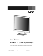 NEC ASLCD52V-BK AccuSync 2 Series User's Manual