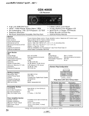 Sony CDX-4000X Product Guide / Specifications
