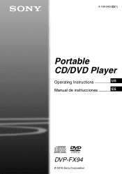 Sony DVP-FX94 Operating Instructions