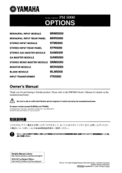 Yamaha SAM5000 Owner's Manual (image)