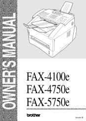Brother International FAX-4100/FAX-4100e Users Guide for FAX-4100e