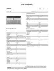 Frigidaire FFRE083ZA1 Product Specifications Sheet