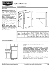 Maytag MRT711SMFZ Dimension Guide