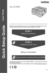 Brother International HL-2170W Quick Setup Guide - English