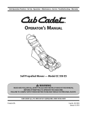 Cub Cadet CC 550ES CC 550 ES Operator's Manual