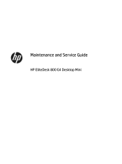 HP EliteDesk 800 65W G4 Maintenance and Service Guide
