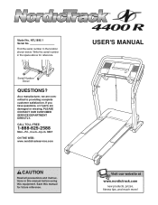 NordicTrack 4400r Treadmill English Manual