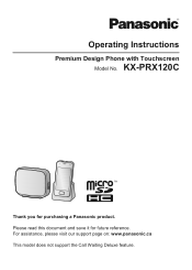 Panasonic KX-PRX120 Operating Instructions CA