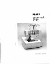 Pfaff coverlock 4772 Owner's Manual