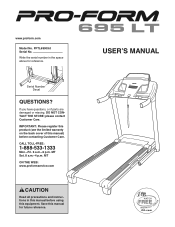 ProForm 695 Lt Treadmill English Manual