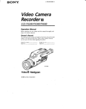 Sony CCD-FX240 Operating Instructions primary manual