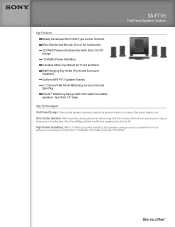 Sony SAFT1 Marketing Specifications